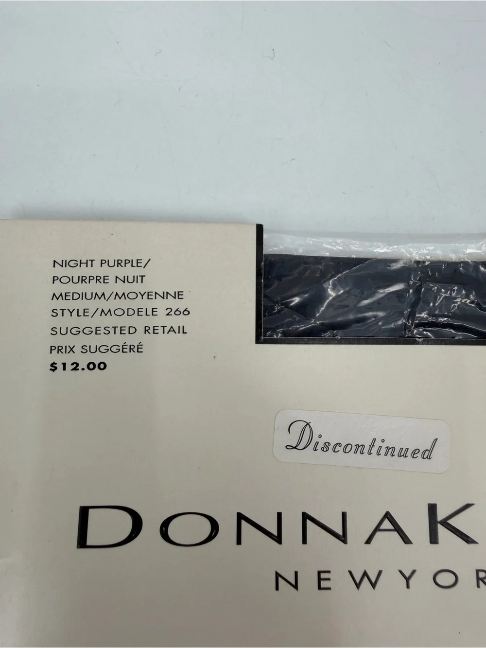 Donna Karan New York Pantyhose Medium Just Sheer VTG Night Purple Style 266